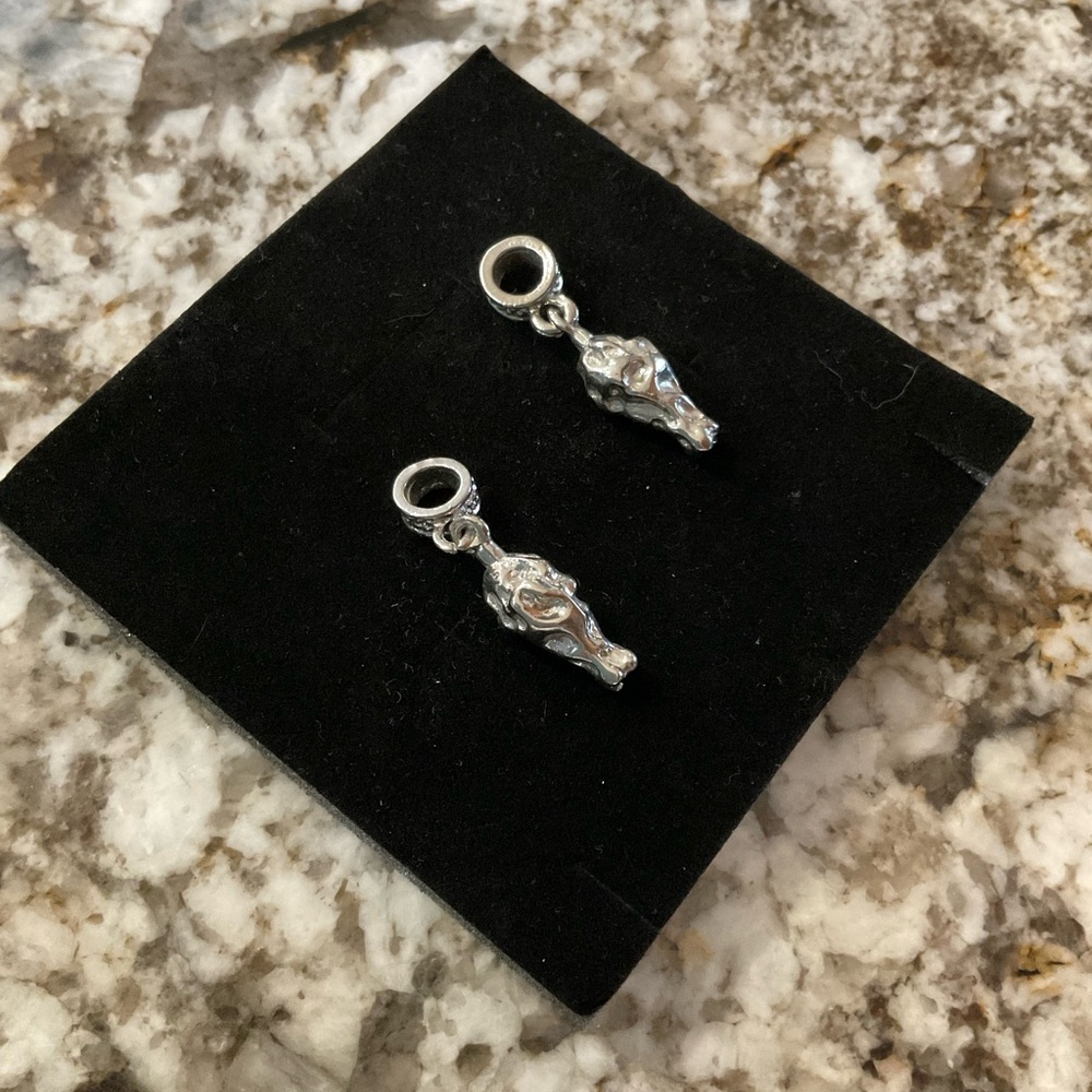 Intricate Silver chicken wing drummet Charms